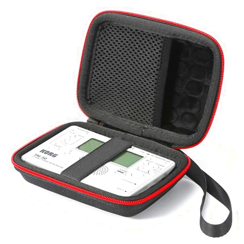 L3 Tech Hard travel case for Korg TM-50 / TM-60BK Tuner Metronome and Clip on Microphone, Protective Carrying Storage Bag - Black (Black Lining)