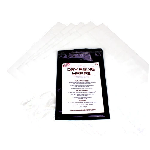 DryAgingWraps Dry Aged Bags for Meat | Sized for Ribeye and Short Loin | Perfect for Beginners | Easy at Home Dry Aging | No Vacuum Sealer Needed | 5 Bags with Zip Ties Included