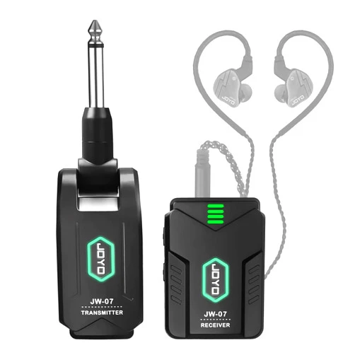 JOYO Wireless in Ear Monitor System 2.4G Wireless IEM System with Transmitter Clip on Receiver Automatic Pairing in-Ear Monitoring for Studio,Guitar,DJ,Live Performance (JW-07)