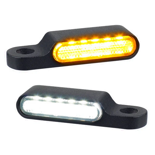 NTHREEAUTO Handlebar LED Turn Signals Mini Motorcycle Blinkers Front Running Light Universal Compatible with Harley Sportster Dyna Honda Shadow Kawasaki Vulcan Yamaha V-Star Road Star