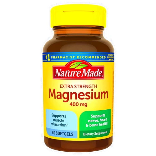 Nature Made Extra Strength Magnesium Oxide 400 mg- Dietary Supplement for Muscle - Nerve - Bone and Heart Support - 60 Softgels…