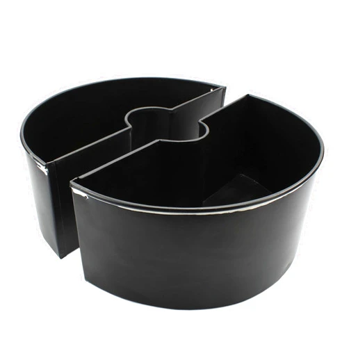 AuldHome Design AuldHome Umbrella Planter for Patio Table with Umbrella Hole, Enamelware Half-Circle Planter Pots