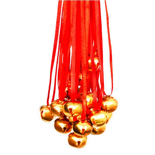 Funny Party Hats Jingle Bell Necklaces - 48 Pc - Bulk Christmas Necklaces - Gold Bell Necklaces - Funny Party Hats