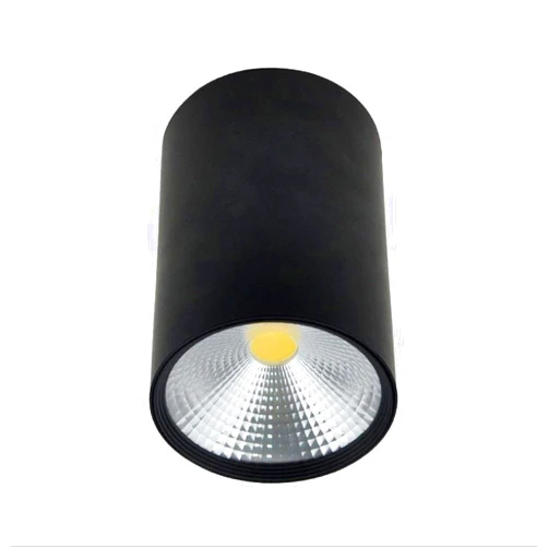 DLGGO LED Ceiling Surface Mounted Black Downlight Ceiling Flat Panel Down Light 3000K Floodlight COB Anti Glare Ceiling Spots Accent Lamp Lighting for Hallway Corridor Kitchen Living Room Luminaire