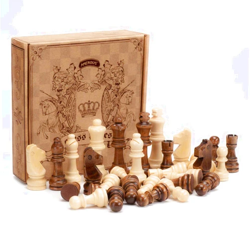 AMEROUS Wooden Chess Pieces Only, Staunton Style Wood Chessmen with 3.15