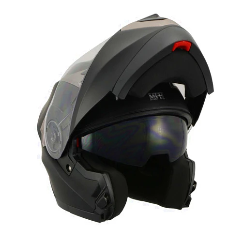 Milwaukee Helmets Milwaukee Performance Helmets MPH9804DOT Matte Black Modular Racing Helmet with Drop Down Tinted Visor