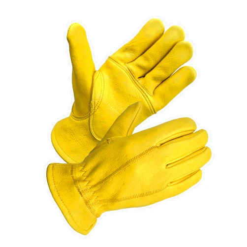SKYDEER Full Premium Wild Elkskin Leather Work Gloves for Men, Durable for Heavy-Duty Labor, Construction, and Gardening