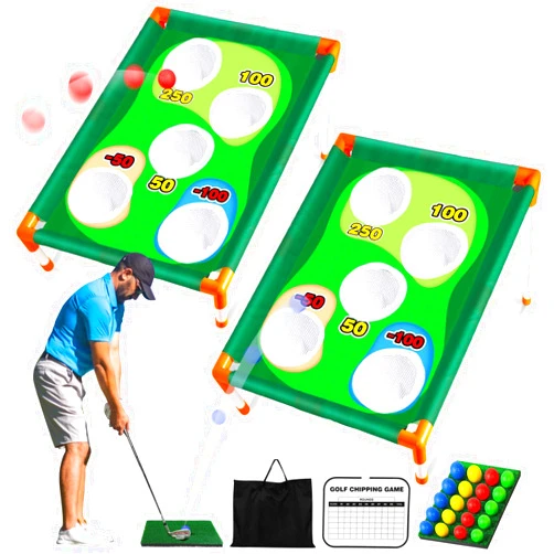 TOY Life Golf Cornhole Game Golf Corn Hole Set Chipping Golf Game Adults Kids Backyard Golf Game Golf Yard Corn Hole Game Golf Training Equipment Chipping Outdoor Indoor Golf (NO Club Included)