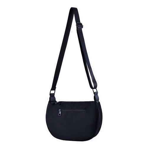 Preday Small Sling Crossbody Bag for Women Men Fashion, Adjustable Strap Crescent Bag, Lightweight Nylon Bag. Large capacity casual sling bag, shoulder bag for daily work travel shoulder bag（Black ）