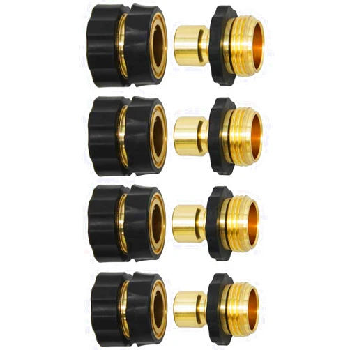 Twinkle Star 3/4 Inch Garden Hose Fitting Quick Connector Male and Female Set, 4 Set