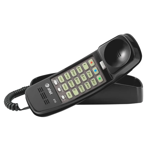 VTech AT&T 210BK Corded TrimLine Phone,Lighted Keypad, Black