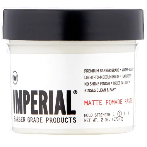 Imperial Barber Grade Products Matte Pomade Paste - Light-Medium Hold, Natural, No-Shine Finish, Non-Greasy, Add Volume - 2 oz
