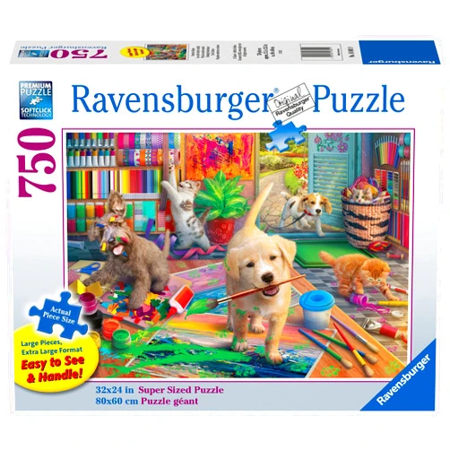 Ravensburger Cute Crafters - Large Format Jigsaw Puzzle for All Ages | 750 Unique Pieces | Softclick Technology FSC Certified | Ideal for Brain Game & Educational Fun