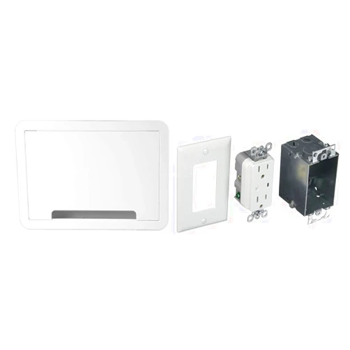 Legrand - OnQ 9 Inch Media Enclosure and Duplex Outlet Kit with Surge Protection