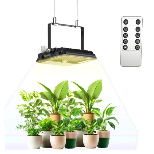 SANSI Dimmable LED Grow Light, 3000K 5000K 660nm 730nm Full Spectrum 45W (340W Equiv.) with Remote, Auto On Off Timing 4 8 12 Hrs, IP65 Waterproof Plant Light