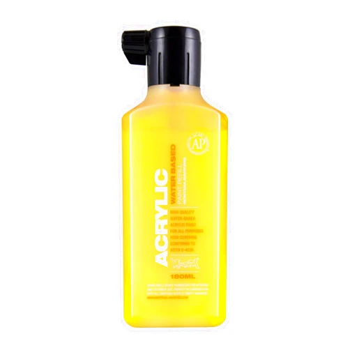 Montana Cans Acrylic Marker Ink Refills, 180ml Bottle, Shock Yellow (045449), 6.10 Fl Oz (Pack of 1)