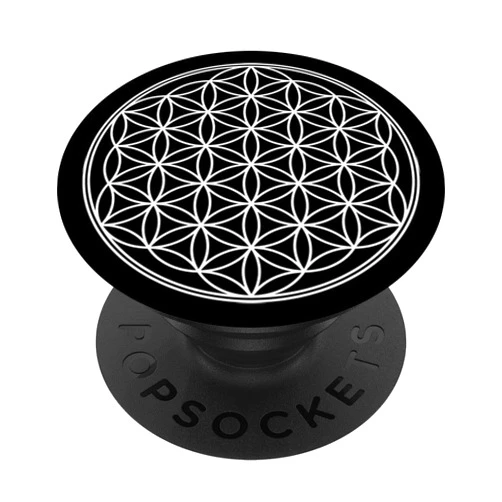EDDArt Sacred Geometry Symbol - Flower Of Life - Power White PopSockets PopGrip: Swappable Grip for Phones & Tablets
