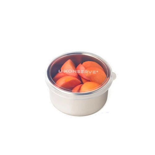 U Konserve Stainless Steel Round Food Storage Bento Box Container, Leak Proof Silicone Lid Dishwasher Safe - Plastic Free 9oz