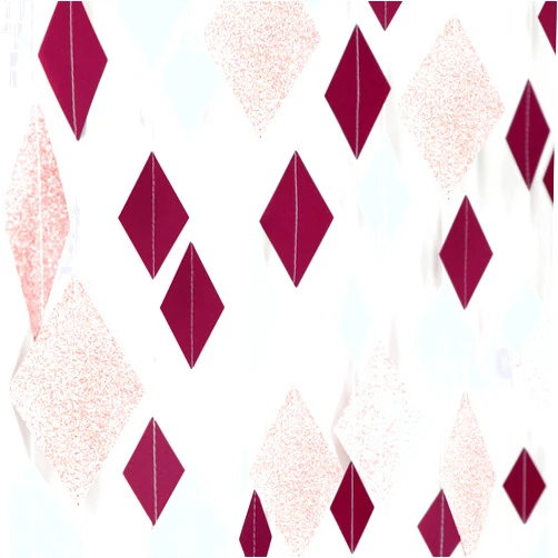 Hugtmr Rose-Gold Pink Burgundy Party-Decorations Garland - 39ft Birthday Hanging Streamers Banner,Mothers Day Wedding Bachelorette Baby Bridal Shower Valentine Decor Hugtmr