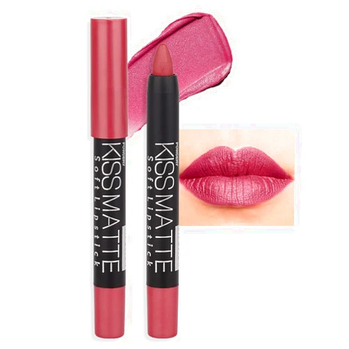 evpct DNM 1Pcs Natural Pink Metallic Lipstick and Lip Crayon Liner Pencil Pen for Women Lip Stain Long Lasting Waterproof labiales mate magicos 24 horas originales pintalabios permanente 24 horas 07
