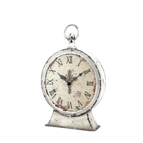 Stonebriar Large 12 Inch Decorative Battery Operated Table Top Clock with Roman Numerals and Antique Finish, 12