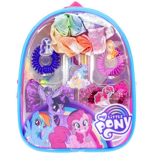 Townley Girl My Little Pony - Townley Girl Backpack Cosmetic Makeup Gift Bag Set includes Hair Accessories and Clear PVC Back-pack for Kids Girls, Ages 3+ perfect for Parties, Sleepovers and Makeovers