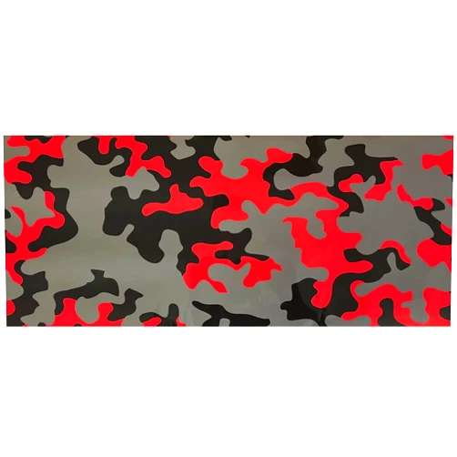 N? Camo Gloss Camouflage Car Vinyl Film Wrap Decal Sticker Waterproof Air Bubble Free DIY (24inX60in (2FT X 5FT), Red, Black, Gray)