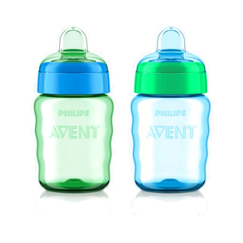 AVENT Philips AVENT My Easy Sippy Cup with Soft Spout and Spill-Proof Design, Blue/Green, 9oz, 2pk, SCF553/25