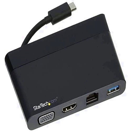 StarTech.com USB C Multiport Adapter with HDMI, VGA, Gigabit Ethernet & USB 3.0 - USB C to 4K HDMI or 1080p VGA Display Mini Dock Hub - USB Type-C Travel Docking Station for USB-C Laptops (DKT30CHVCM)