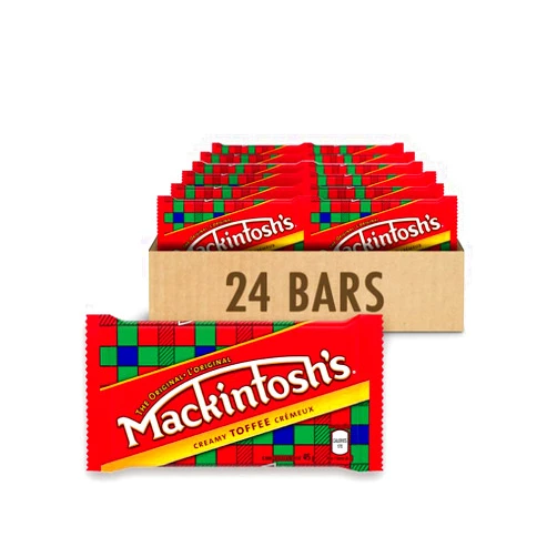 Mackintosh Nestle Mackintosh's 24 Pack Creamy Toffee - 45g Individually Wrapped Bars in Original Display Box Product of Canada