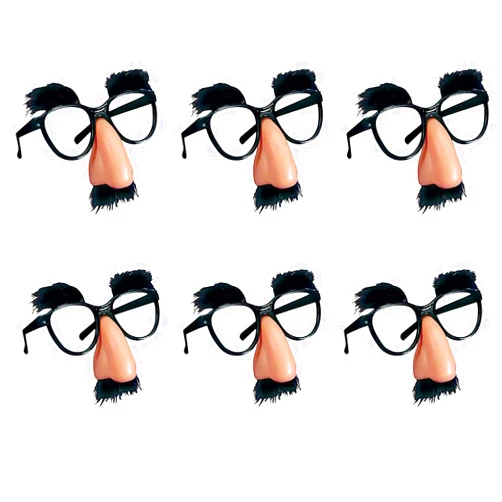PPXMEEUDC 6 PCS Disguise Glasses with Funny Nose with Eyebrows and Mustache Perfect Party Favors for Costume Halloween and Birthday Parties