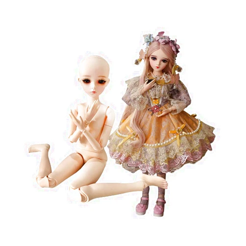 UCanaan Customized 1/3 BJD Doll 24 Inch Ball Jointed Dolls + Basic Makeup,Free to Change DIY Dolls(Brown Eyes)， Best Gitfs for Girls Christmas Birthday