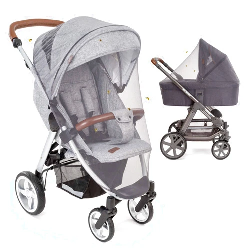 INLESIOO Baby Mosquito Net for Stroller and Carrycot - Jogging Stroller Insect Mesh Net - Universal Fit, Premium Quality: Machine Washable - Gray