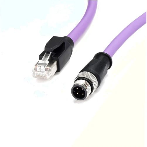 ZBLZGP Shielded M12 A-Code 4-Pin to Cat5e RJ45 Cable, Heavy-Duty for Allen-Bradley CompactLogix 5380, 10/100Mbps 3m