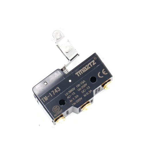 Baomain 2pcs Micro Switch TM-1743 One-way Roller Lever Momentary AC 380V 15A Screw Terminals