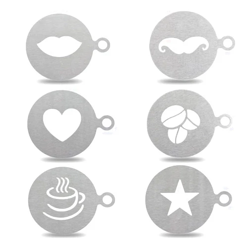 Hemoton Cookie Stencils,Coffee Decorating Stencil,Coffee Decoration Mold Tool,Coffee Stencils Latte Art,Cake Stencils Baking Templates,Coffee Art Templates Coffee Mold Tool for Cake Coffee Cappuccino