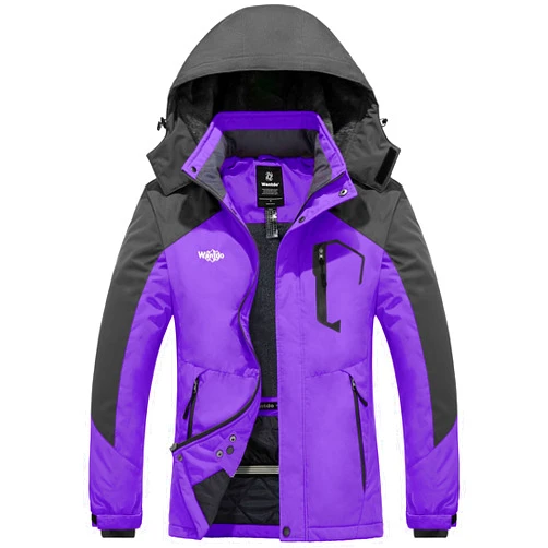 Wantdo Women's Waterproof Ski Jacket Mountain Windproof Rain Jacket Winter Warm Snow Coat