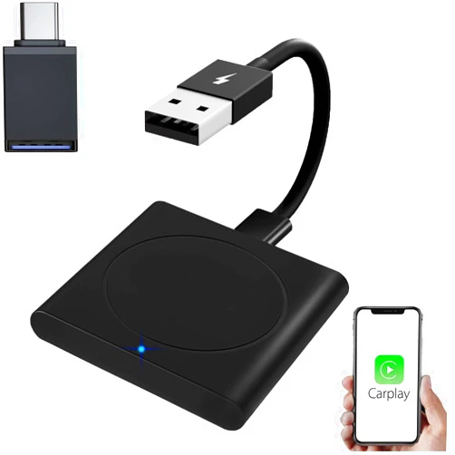 FUIUM Carplay Wireless Adapter for Factory Wired CarPlay 2025 Upgrade Plug & Play 5.8GHz WiFi Bluetooth Auto Connect CarPlay Dongle Converts Wired to Wireless for Cars from 2015 & iPhone iOS 10+