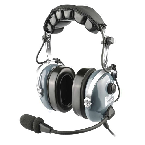 R SPIDER WIRELESS Aviation Pilot Headset, Comfortable Gel Ear Seals Headset, Passive Noise Cancelling, Aux Inputs, Dual Plug and Carrying Case(Grey)