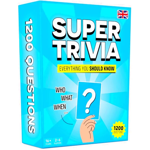 The World Game Super Trivia Games for Adults with 1200 Questions - Fun Board Game with Trivia Cards - Trivia Game for Family with Teens and Adults - Fun Party Games for Teenage Boy Gifts