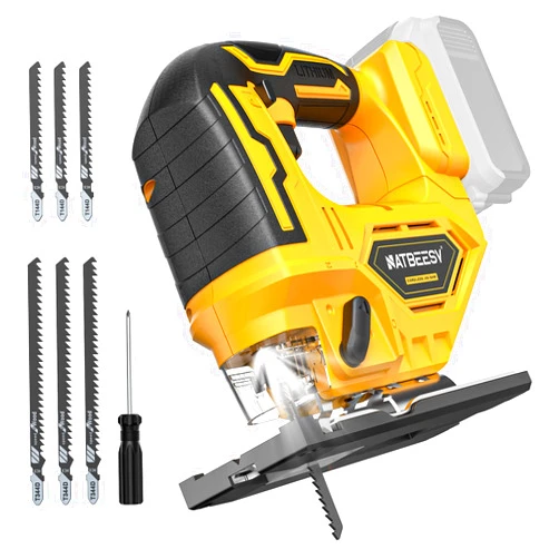 NATBEESY Cordless Jig Saw for Dewalt 20v Max Battery, Brushless Jigsaw Cut Off Tool, Variable Speed 2900RPM, 45° Beveled Cuts, 3 Orbital Action, with Jigsaw Blades for Straight/Curve/Circle Cutting(Tool Only)