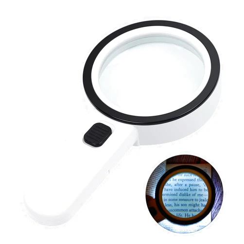 AIXPI Magnifying Glass with Light, 30X Handheld Large Magnifying Glass 12 LED Illuminated Lighted Magnifier for Macular Degeneration Seniors Reading Inspection Coins Jewelry