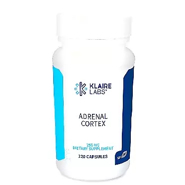 ProThera Klaire Labs Adrenal Cortex 250 mg - Adrenal Support Supplements for Cortisol Management Support - Help Support Healthy Adrenal Function for Women & Men - Gluten-Free, Hypoallergenic (120 Capsules)