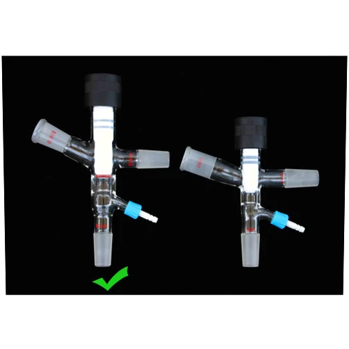 Gamalab Improved Glass Vacuum Cut Off Adapter Joints 24/40 and GL14 60 Degree, Vacuum Cow Adapter