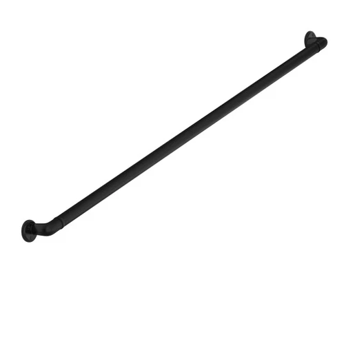 Meranti Home + Garden Meranti Aluminum Handrail for Stairs - ADA Compliant Wall Returns - Handrails for Indoor Stairs - Metal Handrail, Powder Coated for Outdoor Environment, DIY Handrail Kit (Black Textured, 4' Length)