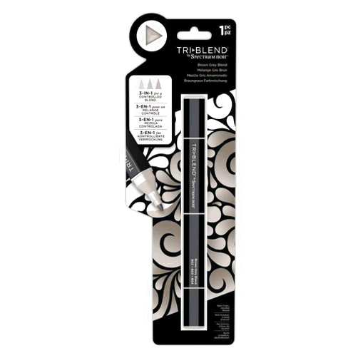 Spectrum Noir Blend Triblend Blendable Alcohol Marker 3 Colours in 1 Pen-Brown Grey