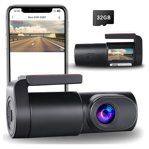 Aquota Dash Cam Front with 32GB SD Card Mini WiFi DashCam for Cars 1080P 0.96