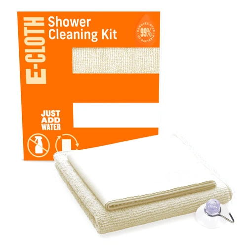 E-Cloth Microfiber Cleaning Cloth Shower Kit - Microfiber Cloths for Cleaning Bathrooms - Washable, Reuseable Cleaning Cloths with 100 Wash Guarantee - 1 Pack