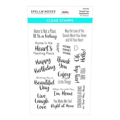 Spellbinders Tiered Tray Sentiments by Becky Roberts Clear Stamp Set, ONE