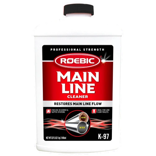 Roebic K-97 Main Line Cleaner: Exclusive Bacteria Digests Paper, Fats, and Grease in Sewer and Septic Systems - 32 Ounces, Liquid